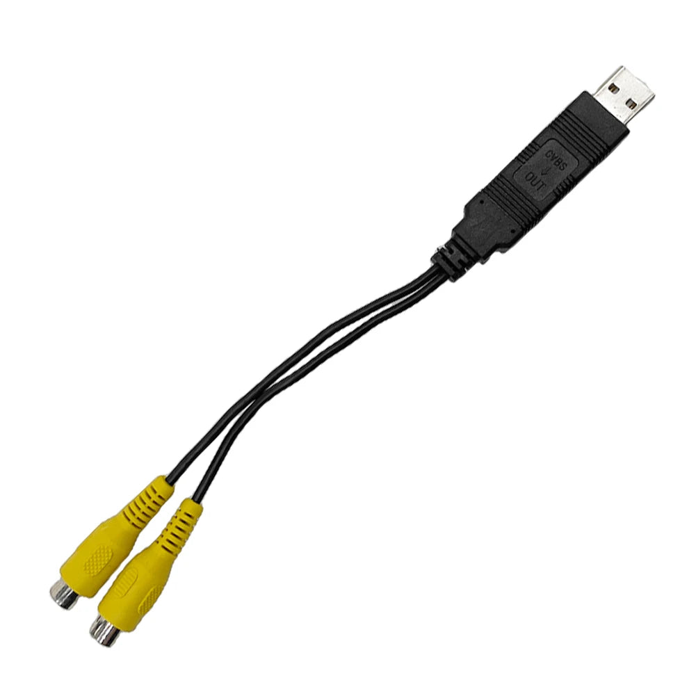 USB To CVBS USB To AV Cable 2 CVBS Output Video Output Cable DC 5V USB 2W for Android Multimedia Player Car Radio Accessories Vue as show
