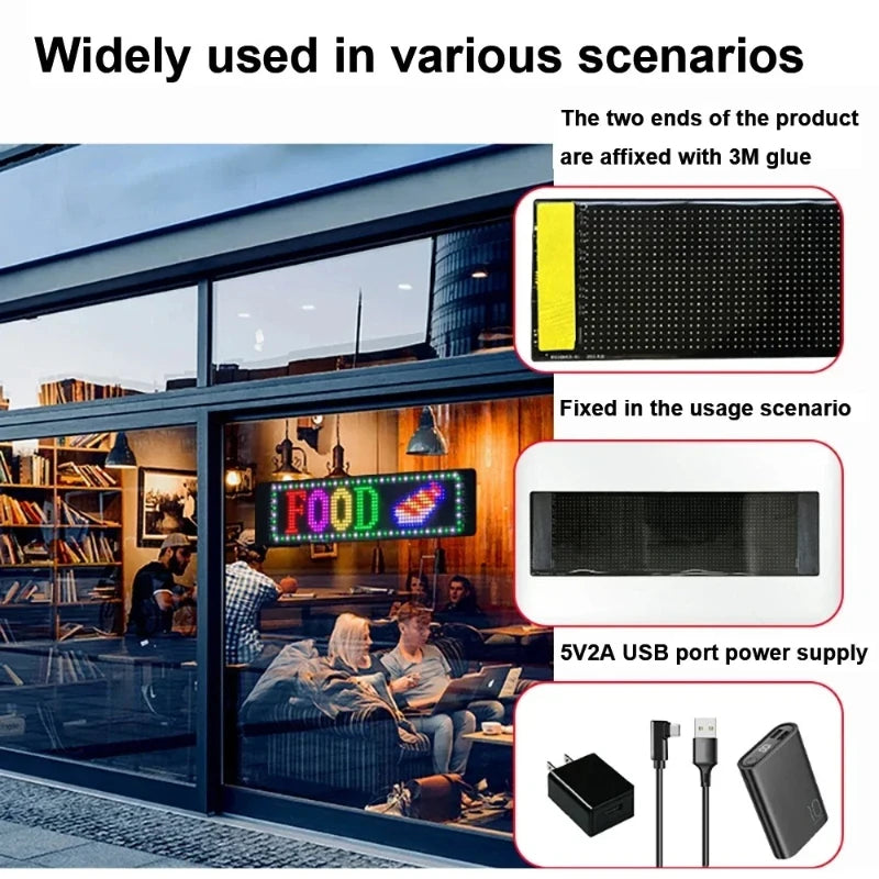 Smart Bluetooth APP LED Matrix Pixel Panel Programmable Flexible Scrolling LED Display Night Light for Car Store Hotel Bar Vue
