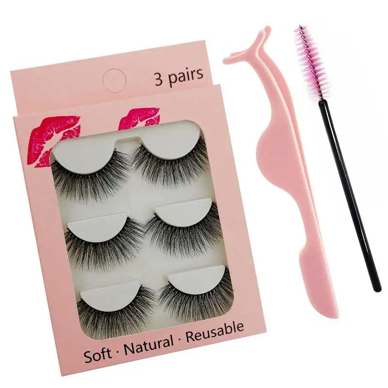 Eyelashes 3d mink lashes natural long make up false eyelashes eyelash brushes makeup eye lashes tweezers 3d lashes maquiagem Vue