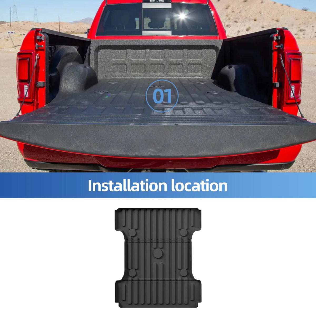 Smabee for Dodge RAM 2500/3500 2002-2025 2026 & Ram 1500 Classic 2019-2024 & Ram 1500 2002-2018 6.4FT Truck Bed Mat TPE 3D Pad Vue