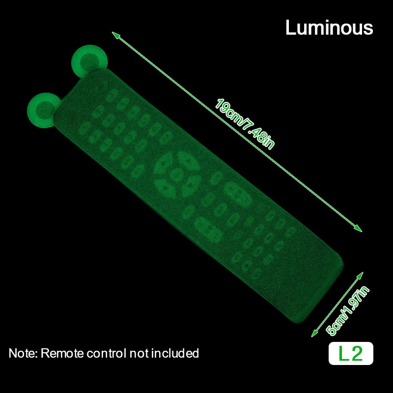 Silicone Remote Control Protective Cover Air Condition TV Remote Control Waterproof Case Bear Ear Fluorescence Dustproof Cover Vue L2
