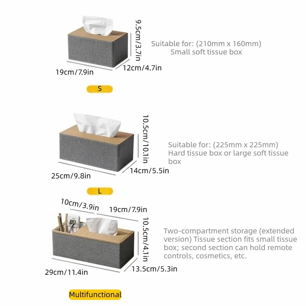 Simple Leather Tissue Boxes Multifunctional Minimalist Paper Organizer Modern Nordic Luxury Napkin Holder Coffee Table Vue