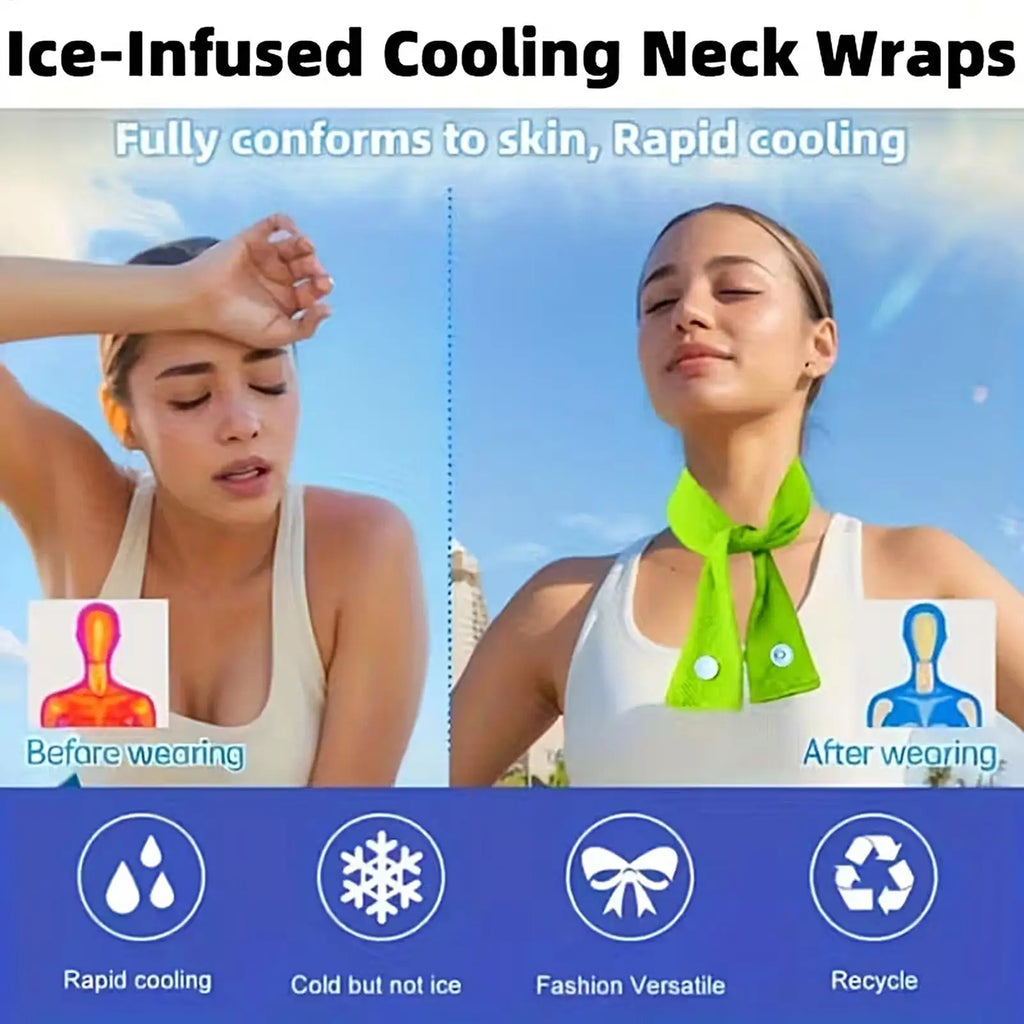 Cooling Scarf Soft Fabric Summer Bandana Neck Cooler Scarf for Hot Weather for Head Wrists Ankles Gardening Adventures Hiking Vue