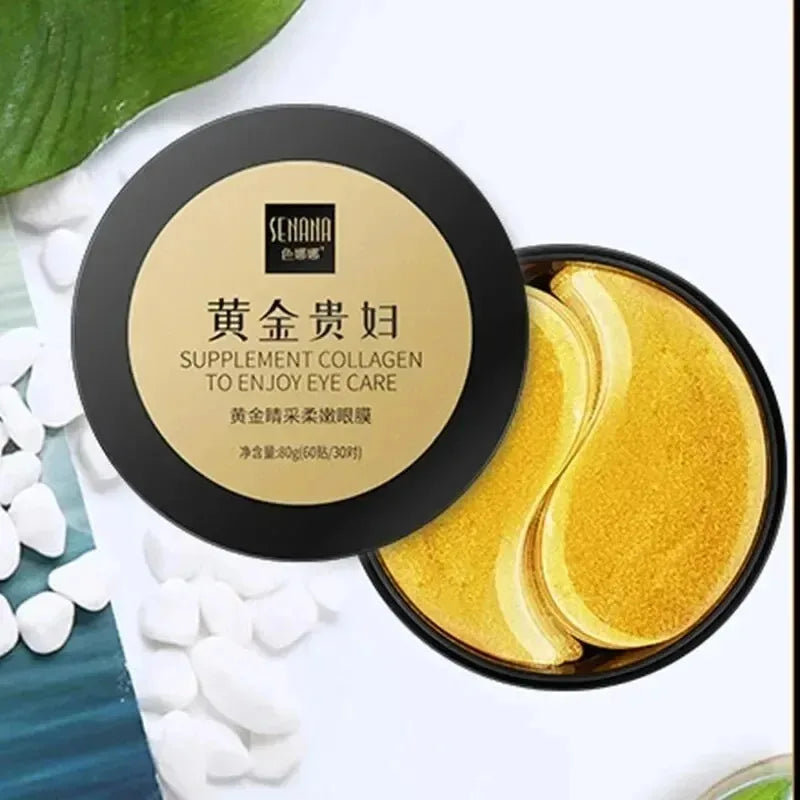 Se Nana Gold Eye Mask 60 Pieces/Box Smooth and Radiant, Hydrating and Moisturizing, Reduces Fine Lines, Dark Circles, and Tightens the Eye Area Vue