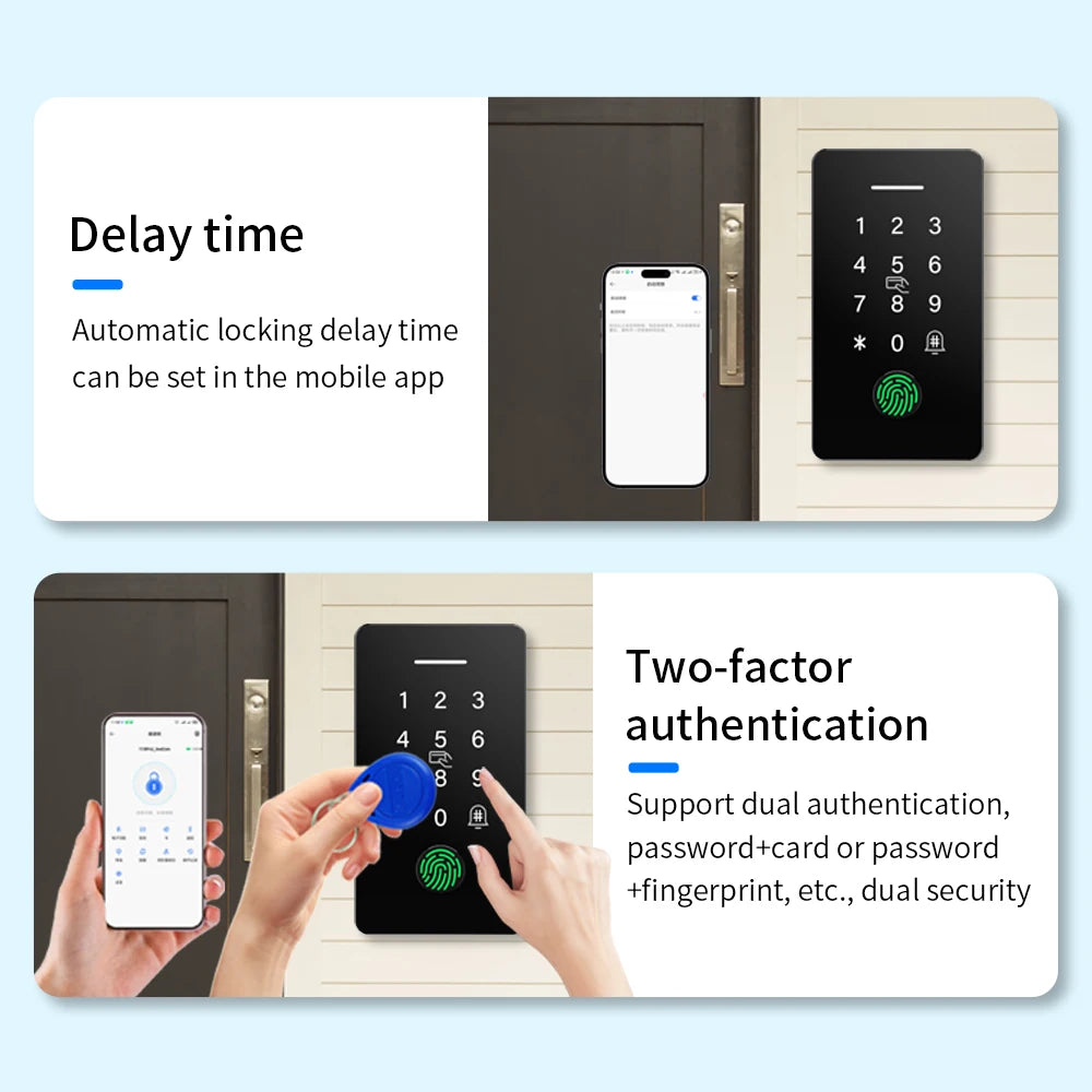 Waterproof Embedded TTLOCK APP Fingerprint Access Control Kits with Security Module System 13.56MHz NFC Card for Bank/Government Vue
