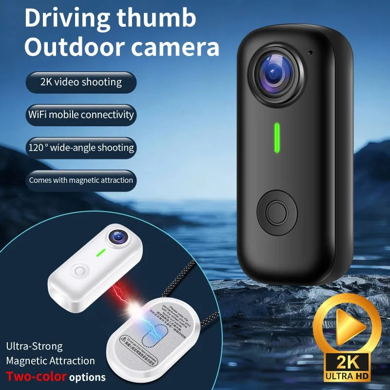 Portable Magnetic Sports Camera 1080P HD Thumb Action Camera Pocket Sport Cam Recorder Video Vlog Magnetic Attraction Bracket Vue