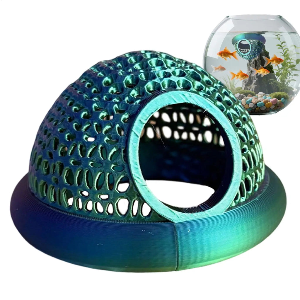 Aquarium Floating Betta Hides Shrimp Resting Cave Fish Tank Decoration for Freshwater Home Indoor Terrarium Office Vue