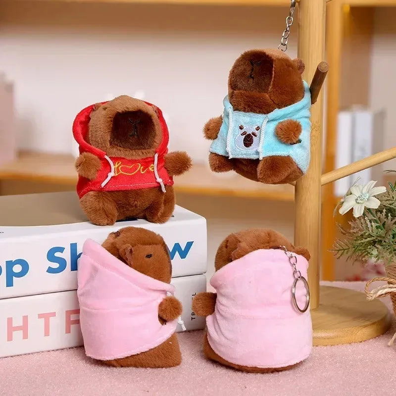 1-20PCS Fashion Capybara Plushie with Sweater Design Bag Charm Key Ring Pendant Cute Christmas Gift for Friends Family Vue