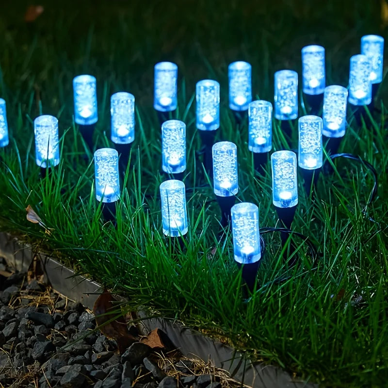 10/20Pcs Warm White/White/Colorful Solar Bubble Stick Ground Lights, 8 Modes Auto Sensor Garden Yard Lawn Pathway Lights Vue