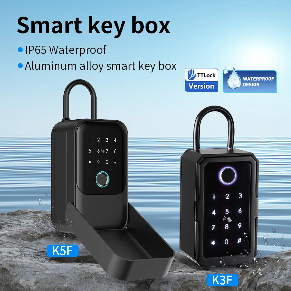 Fingerprint Key Box Storage Secret Key Lock Fusebox BLE Tuya / Ttlock App Unlock Support Wifi Gateway Secreta Safety Box Padlock Vue