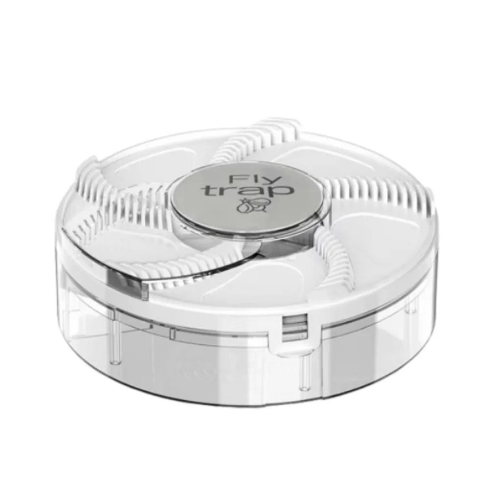 Portable Automatic Fly Traps Non-Toxic Household Electric Flies Killer Safety Pest Control Fly Mosquito Trap Backyard Terrace Vue White-USBCharging