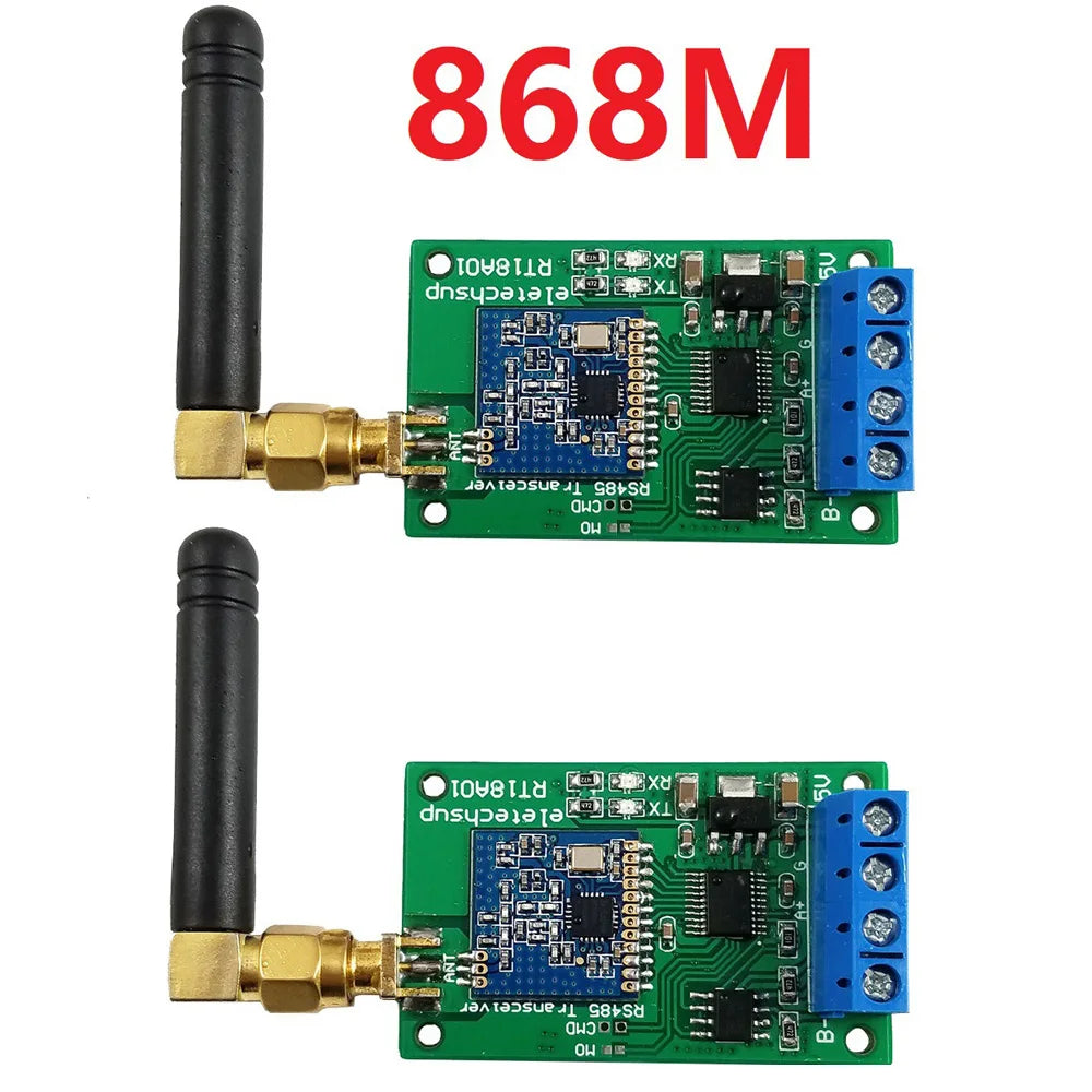 2PCS RT18A01 RS485 Transceiver Wireless Repeater 485 Master-slave Control 433M 868M FSK Uhf Module for PTZ Camera PLC Modbus RTU Vue