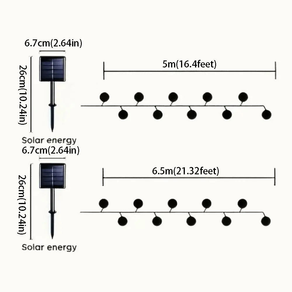 Gold Ball Solar LED String Lights Silver Ball Iron Round Ball Outdoor String Lights Waterproof Creative Design Solar String Lamp Vue