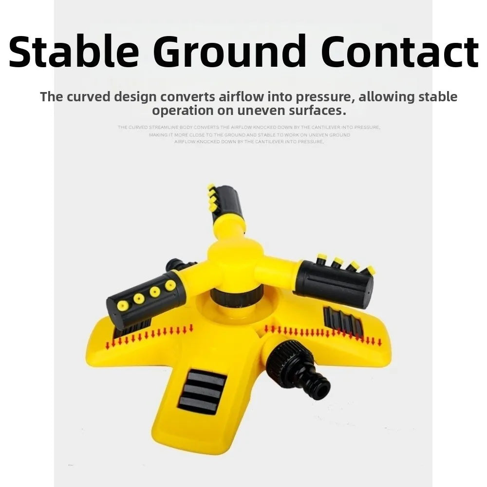 3-Arm Rotating Sprinkler Durable Heavy Duty 360 Degree Sprinkler Adjustable Wide Coverage Garden Sprinkler Flower Bed Vue