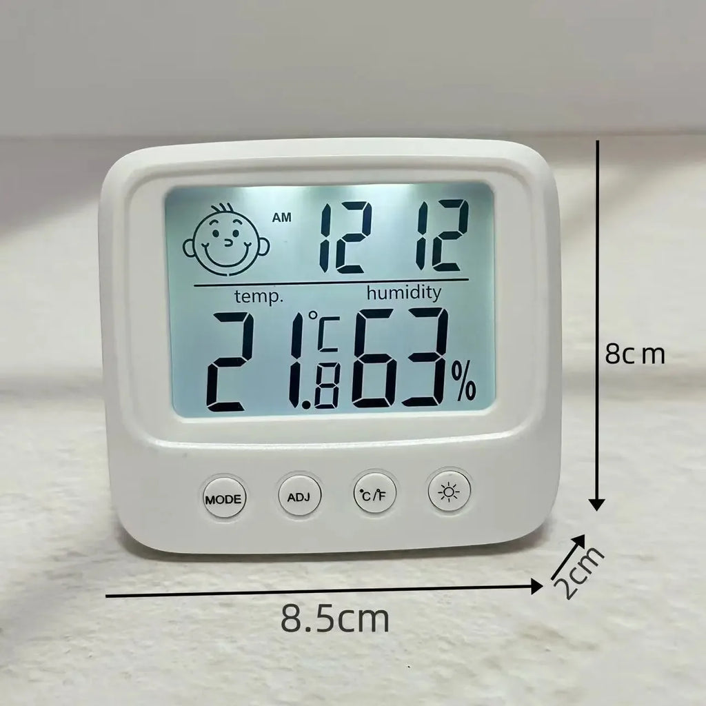 1pc New LCD Digital Temperature Humidity Meter Backlight Home Indoor Electronic Hygrometer Thermometer Weather Station Vue white