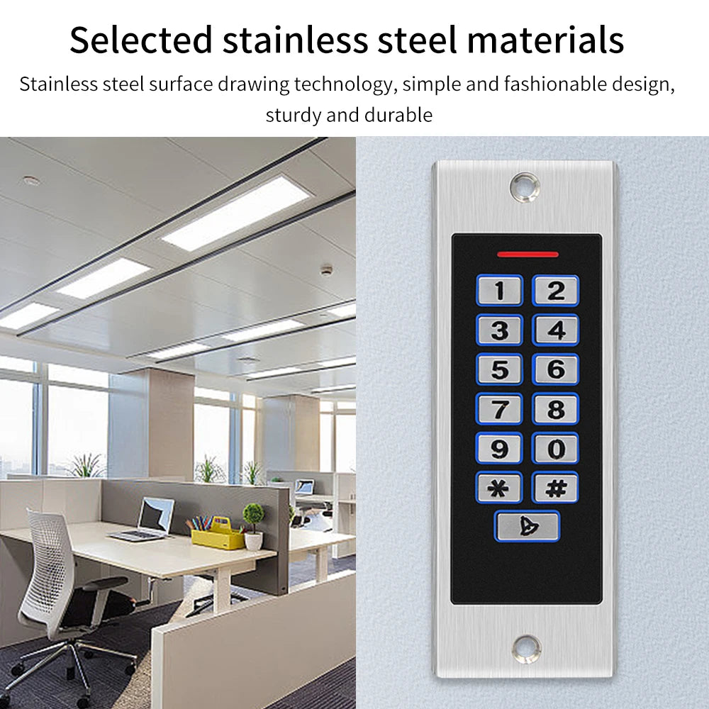Standalone Biometrics Fingerprint Door Lock Opener Access Control System with Keypad Metal Embedded RFID EM Reader for Security Vue