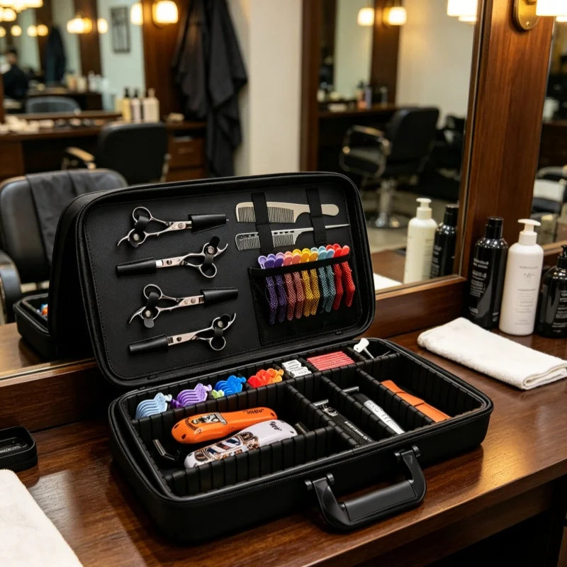 Hair Styling Travel Tool Makeup Bag Barber Large Hairdresser Handbag Professional Salon Hair Cutting Grooming Kit Storage Bag Vue