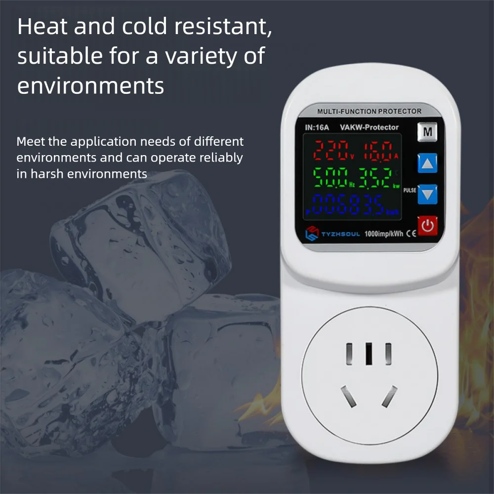 Multifunction Over Voltage Current Protector Socket 230V 16A Adjustable Timing Switch Temperature Control Undervoltage Protector Vue