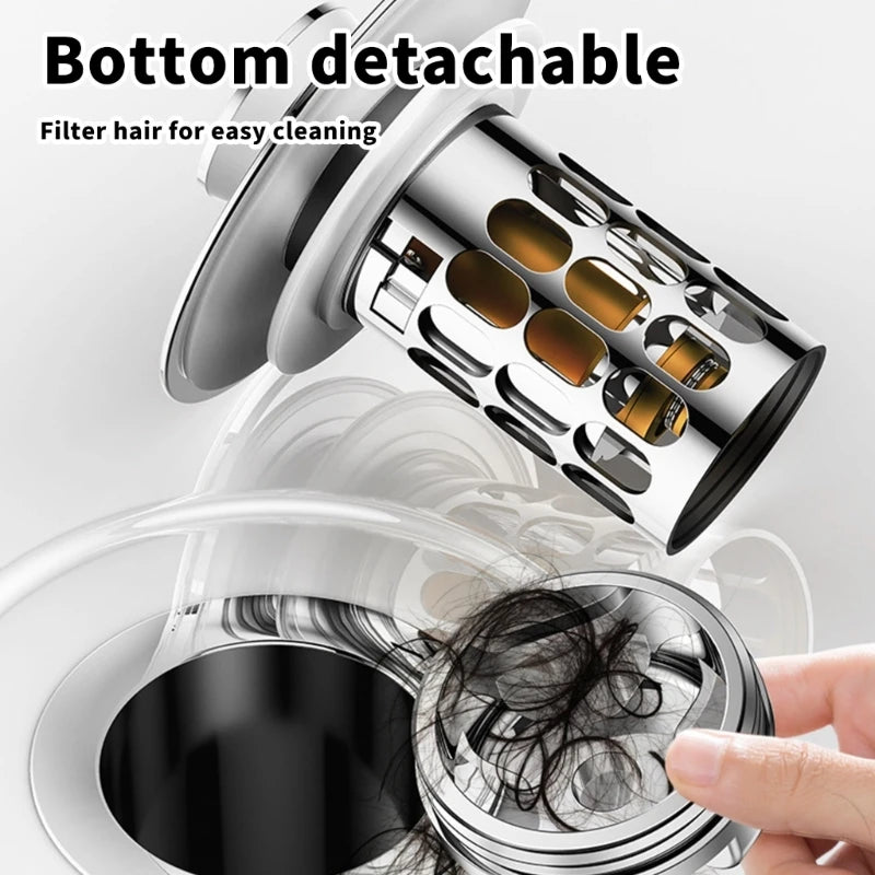 Push-Type Sink Drain Stopper & Strainer | Brass & Steel 1-2 Pack Sink Drain Stopper Vue