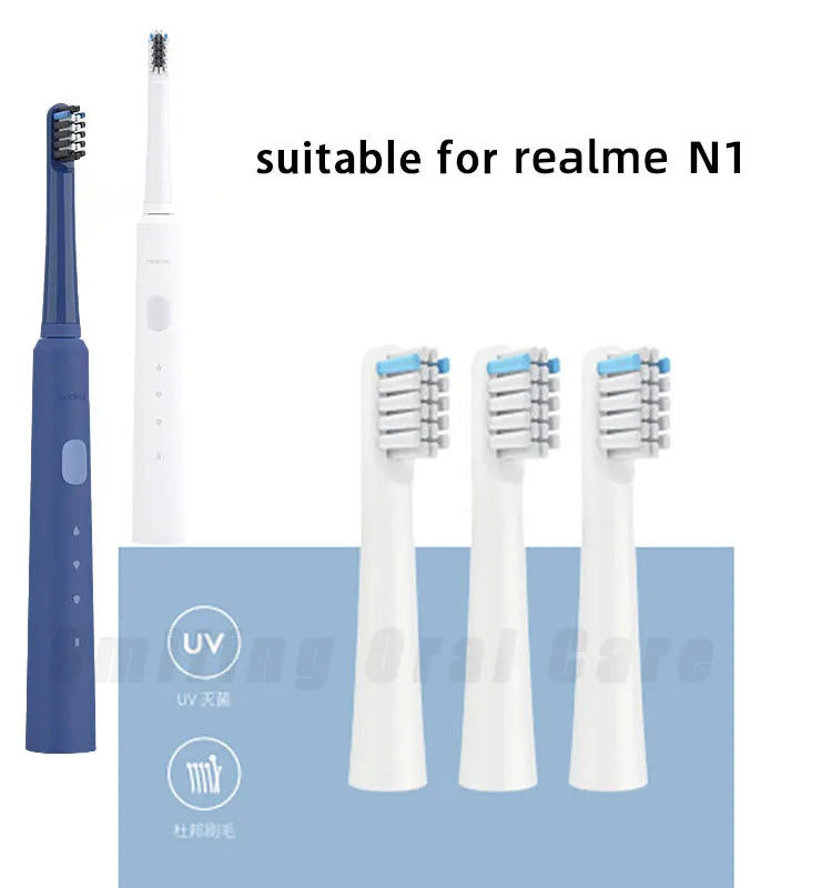 4/8PCS Replace Heads For Realme N1 Electric Toothbrush Sonic Smart Brush Heads Soft DuPont Bristle realme N1 Replace Nozzles Vue
