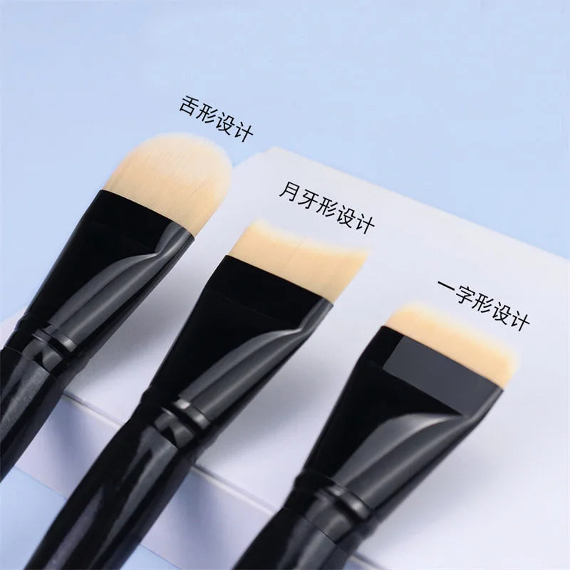 Large Flat Foundation Brush Soft Synthetic Fiber Liquid Makeup Brushes Full Face Makeup Blending Brush For Liquid Cream Mask Vue