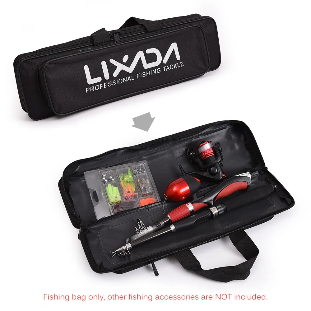 Lixada Portable Fishing Bag Case Fishing Rod and Reel Travel Carry Case Bag Carrier Fishing Pole Gear Tackle Storage Bag Hunting Vue