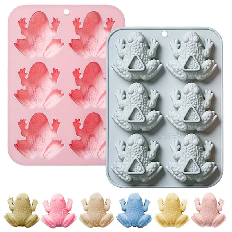 Frog Silicone Fondant Mold 6 Hole Toad Shape Chocolate Candy Moulds for Passover Baking and Party Supplies Vue