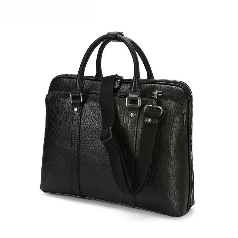 Men's handbag briefcase 15.6 inch shoulder messenger bag genuine leather first layer cowhide men's bag computer Vue