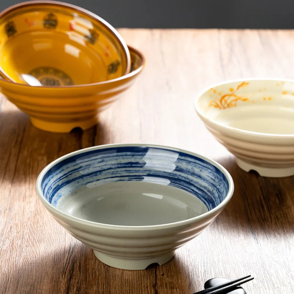 Commercial Imitation Ceramic Melamine Ramen Bowl Japanese-style Large Capacity Noodle Bowl Anti-fall Soup Bowl Hotels Vue