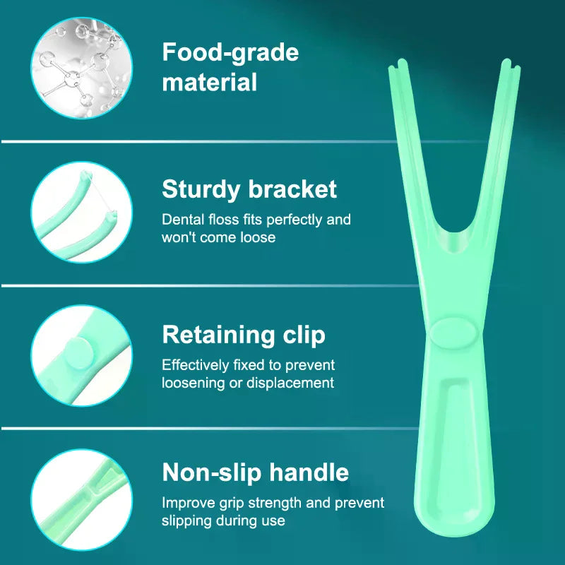 1/2Pcs Reusable Pick Holder Y Shape Plastic Dental Floss Rack Teeth Clean Care Tool Without Dental Floss Oral Hygiene Toothpick Vue