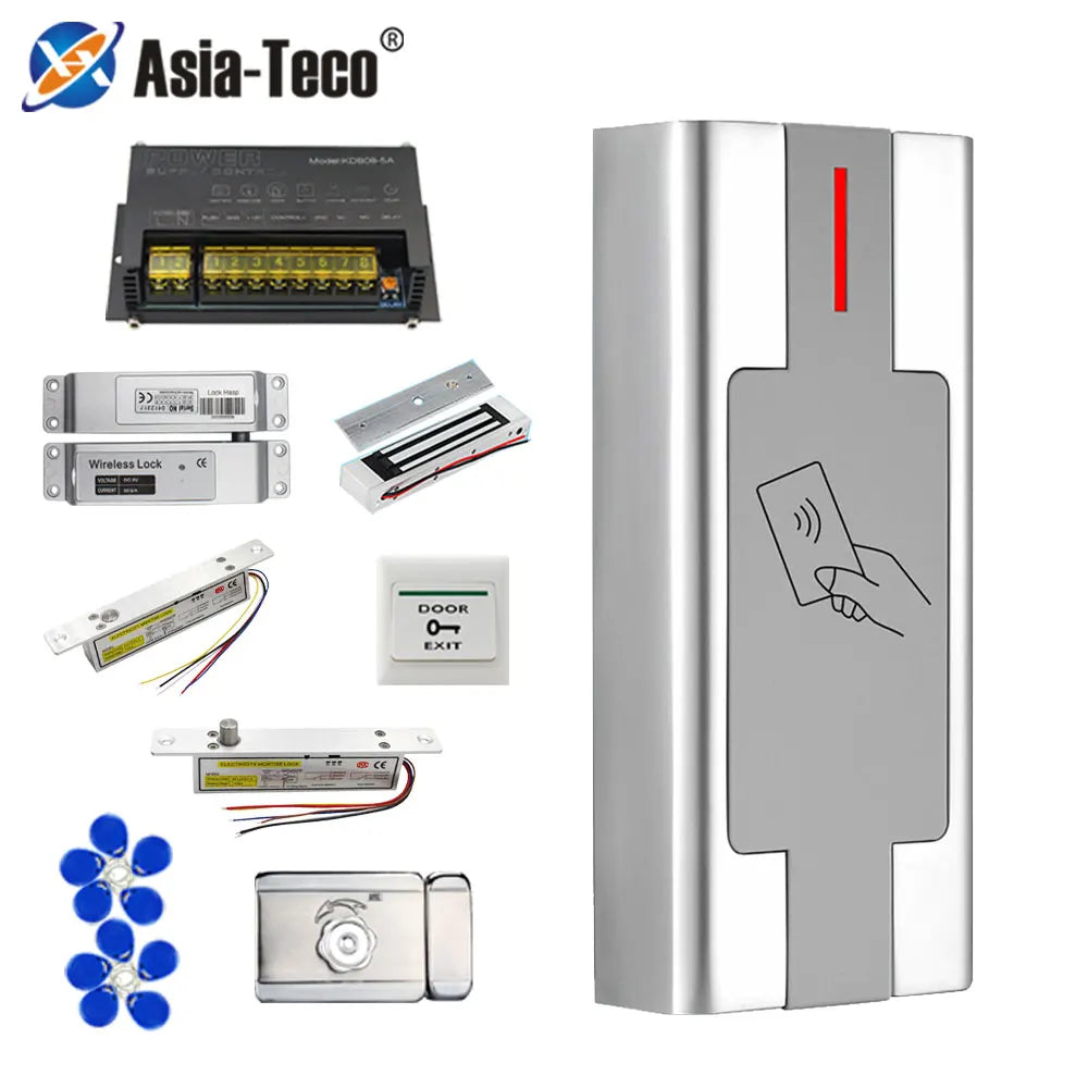 Standalone Outdoor Access Control System Kit IP67 Waterproof Metal Keypad 3000 RFID Card Reader Wiegand Controller with Locks Vue