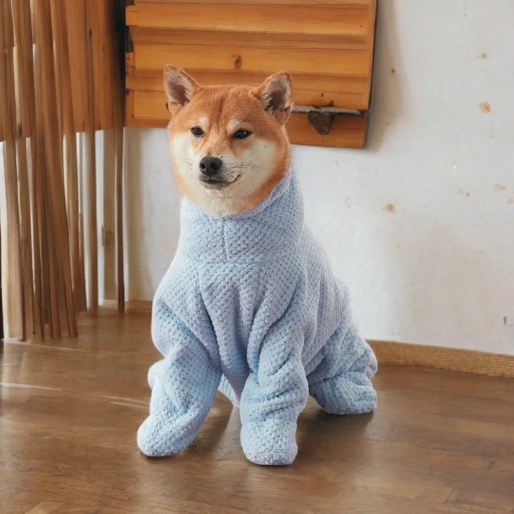 Practical Absorbent Pet Bathing Clothes Quick-Dry Full-Coverage Dog Drying Coat Thickened Soft Pet Bath Towel for Puppy Cat Vue