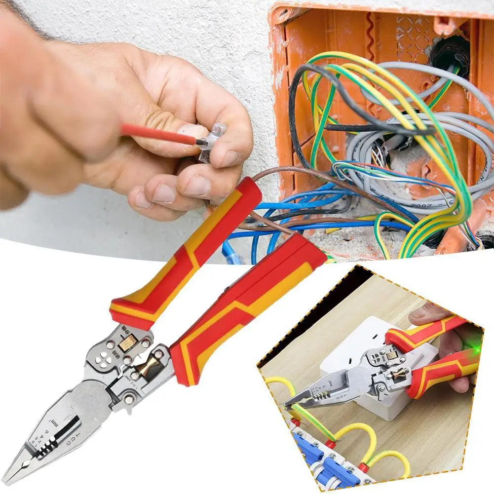 9 In 1 Smart Electricity Measurement Foldable Wire Stripper Multi-function Cutting Splitting Winding Wire Strippers Hand Tools Vue