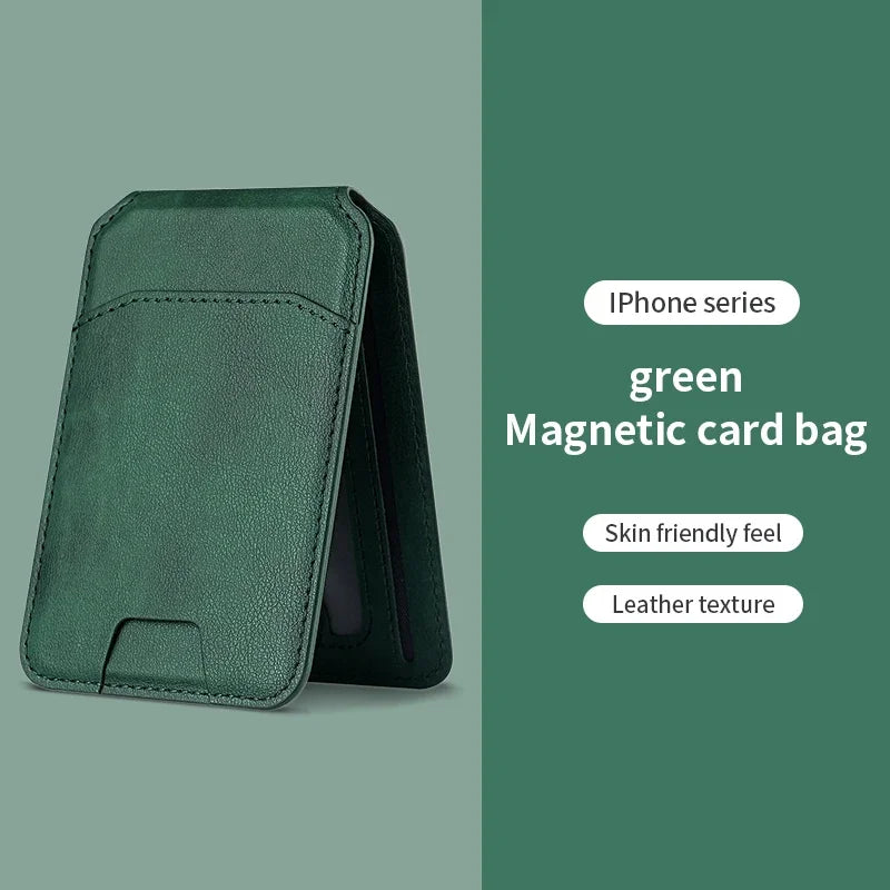 Luxury For Magsafe Magnetic Leather Wallet Holder Case For iPhone 16 15 14 13 12 Pro Max Card Holder Phone Bag Cover Accessories Vue 5