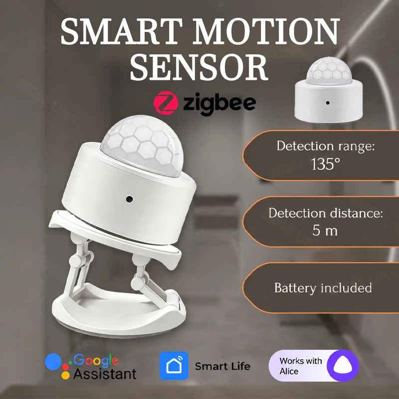 Zigbee Mini PIR Motion Sensor Wireless Infrared Detector Smart Home Security Body Movement Works With Tuya Home Assistant Vue