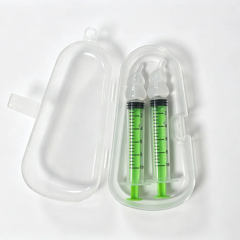 vvocci Nasal irrigator Cartoon Nasal Aspirator 10ml Syringe-style Baby Oral Suction Baby Nasal Irrigator Baby Snot Cleaner Vue Boxed 10ml Green