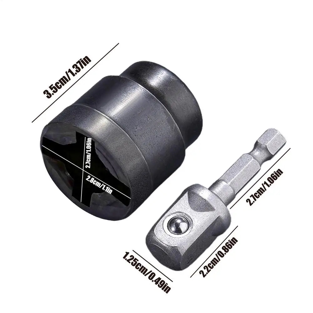 Heavy-Duty Car Jack Socket Converter Rust-Resistant Scissor Jack Adapter Durable Attachment Tool Portable Automotive Accessories Vue A