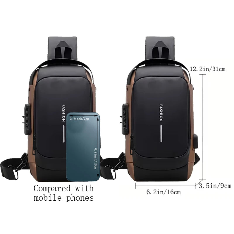 Sleek Contrast Multi-color Sling Bag Multi-pocket Adjustable-strap