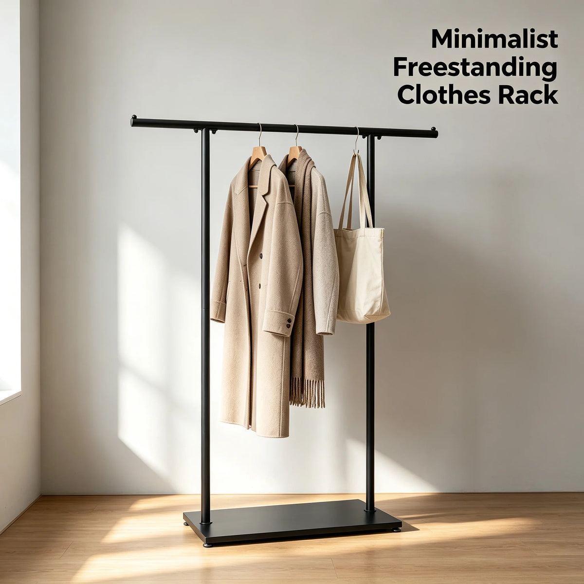 Freestanding Metal Coat Rack 51" | Modern Black Entryway Stand Freestanding Coat Rack Vue United States