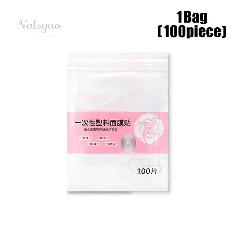 100-500pcs Disposable Plastic Film Face Mask Neck Stickers Transparent Wrap Facial Beauty Makeup Tools Cleaner Skincare Vue