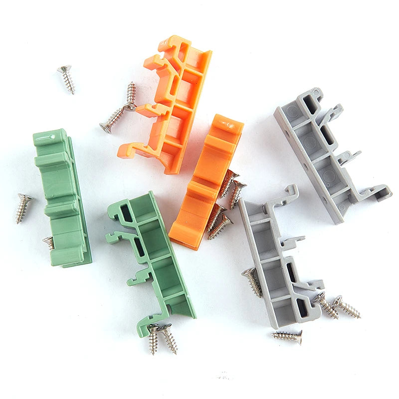 2PCS PCB 25mm Din Rail Mounting Adapter Circuit Board Bracket Holder Carrier Clips Panel Mounting Base PCB Holder Vue