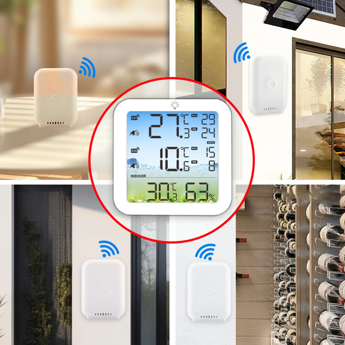 Wireless Digital Refrigerator Thermometer 328ft Range & Alarm Wireless Kitchen Thermometer Vue