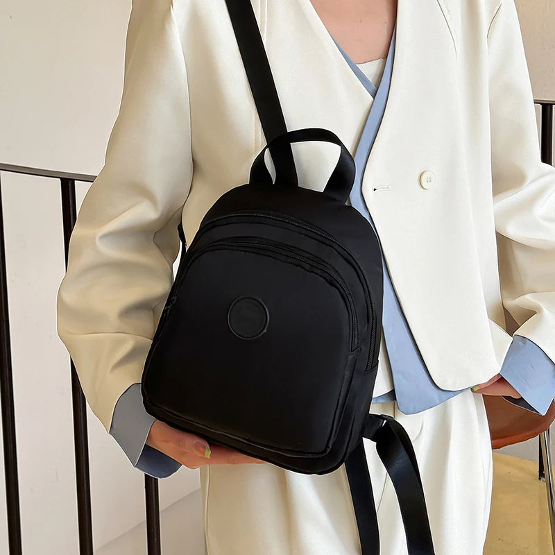 Unisex Mini Nylon Backpack Lightweight Water Resistant Casual Daily