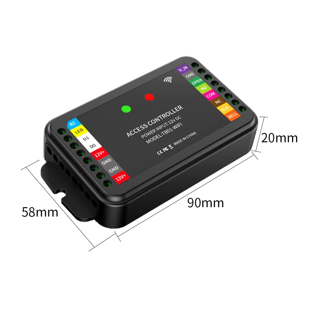 TTLock TTB01 WiFi Access Controller Power WG Input Remote Unlock Administrator Authorization Password Operation Record Query Vue