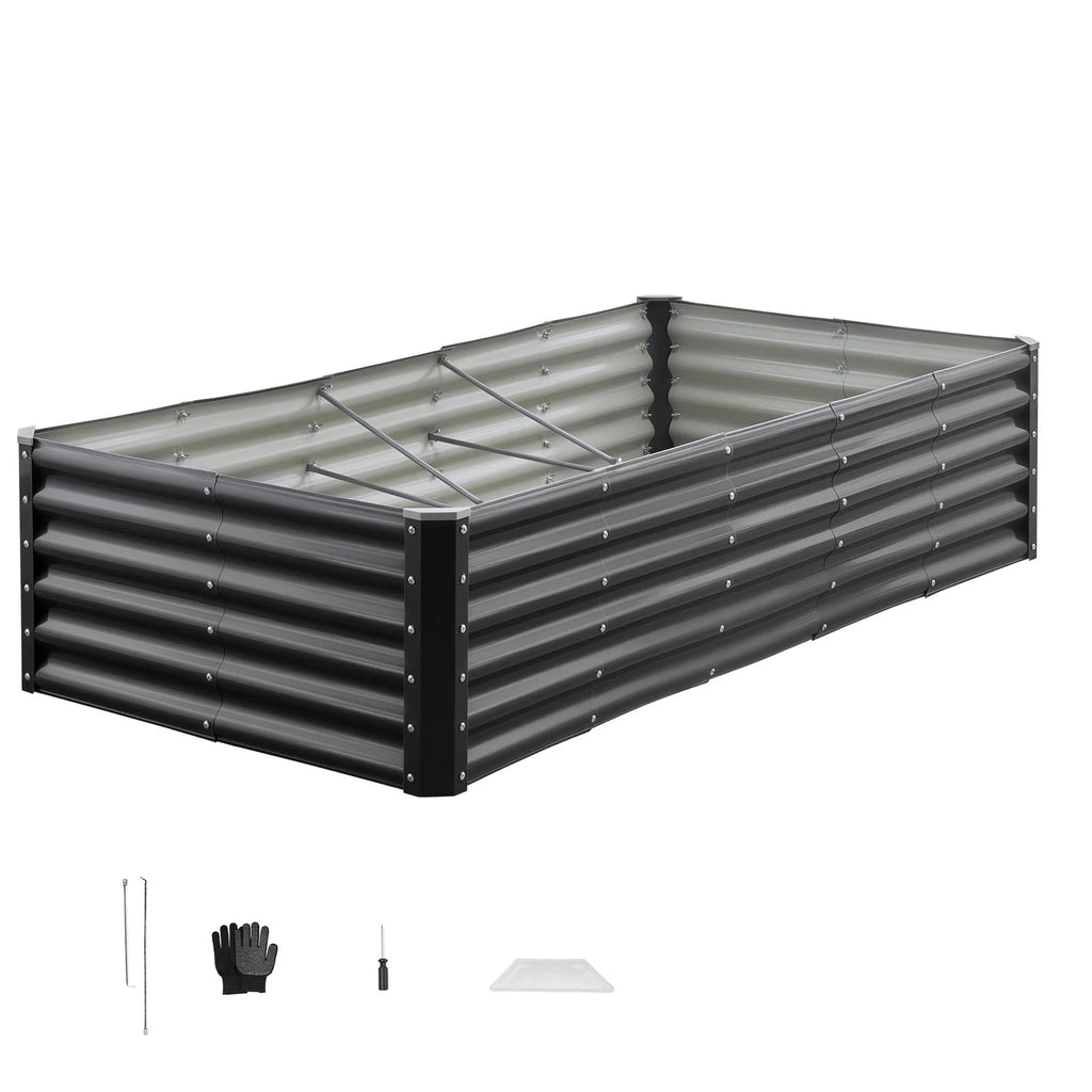 Galvanized Metal Raised Garden Bed | Open Bottom Planter Box Raised Garden Bed Vue