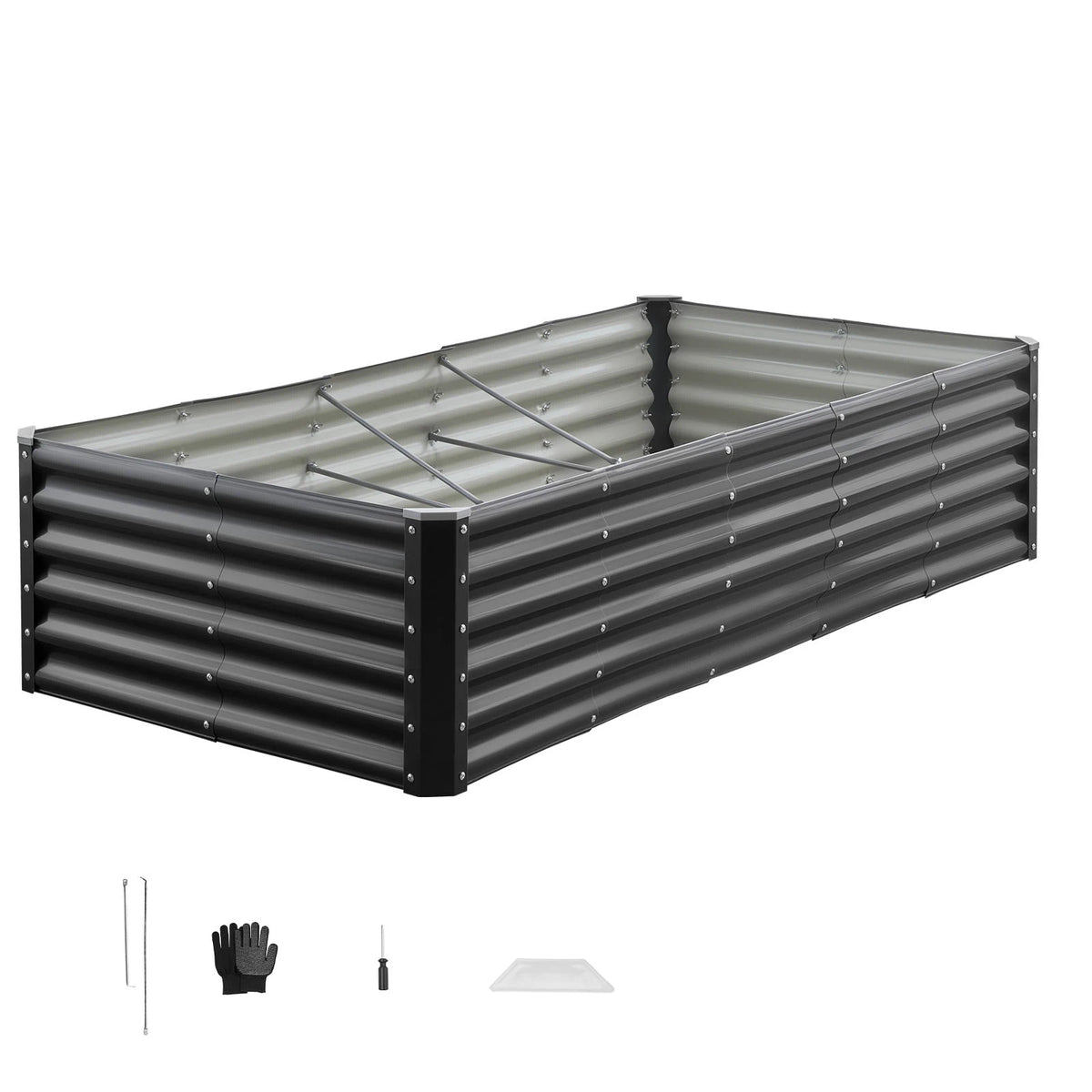 Galvanized Metal Raised Garden Bed | Open Bottom Planter Box Raised Garden Bed Vue