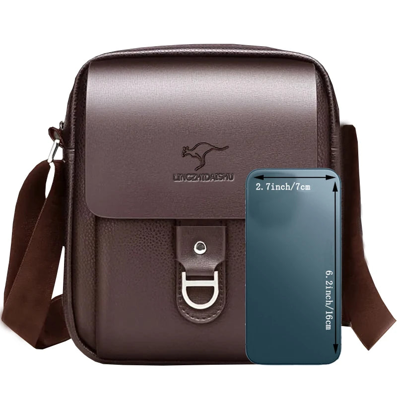 Men's Multi-color Leather Crossbody Bag Versatile Casual