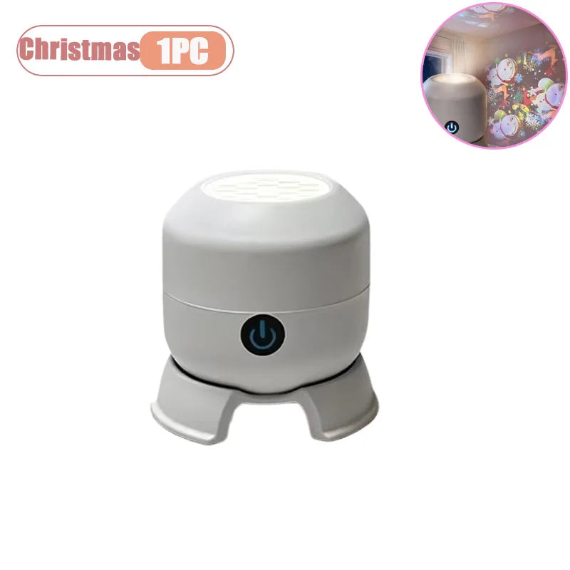 1-4pcs High Definition Dynamic Rotating Projector Night Light Starry Sky Christmas Snowflake Ocean for Bedroom Home Decor Vue Christmas-1PC