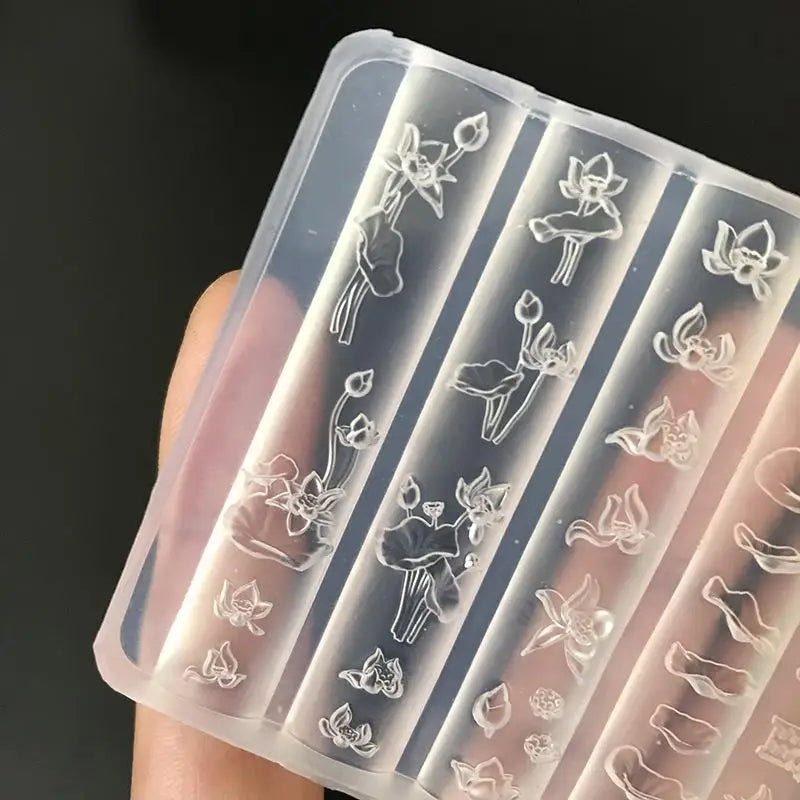 3D Lotus Flower Nail Art Silicone Mold With Easy Demolding Non Stick Design Perfect For Home DIY Nail Salon Nail Art Lovers Vue