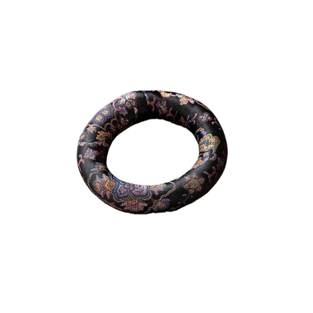 Spiritual Accessory Nepalese Singing Bowl Mat Cloth Non Slip Donut Shape Mat Round Traditional Drink Cup Mat Meditation Vue Style 6